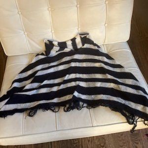 Navy and White Poncho OS